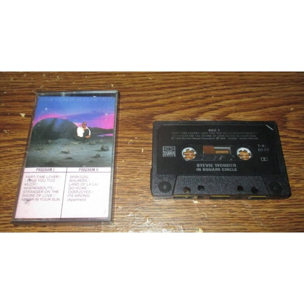 Stevie Wonder -In Square Circle on cassette (Motown, 1985)